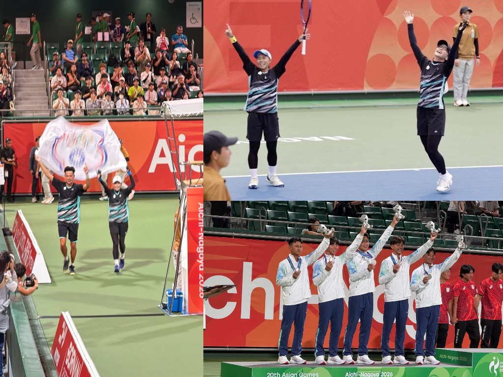 本校軟式網球代表隊及校友 獲得2026名古屋亞運會成績 總計1金🥇2銀🥈1銅🥉